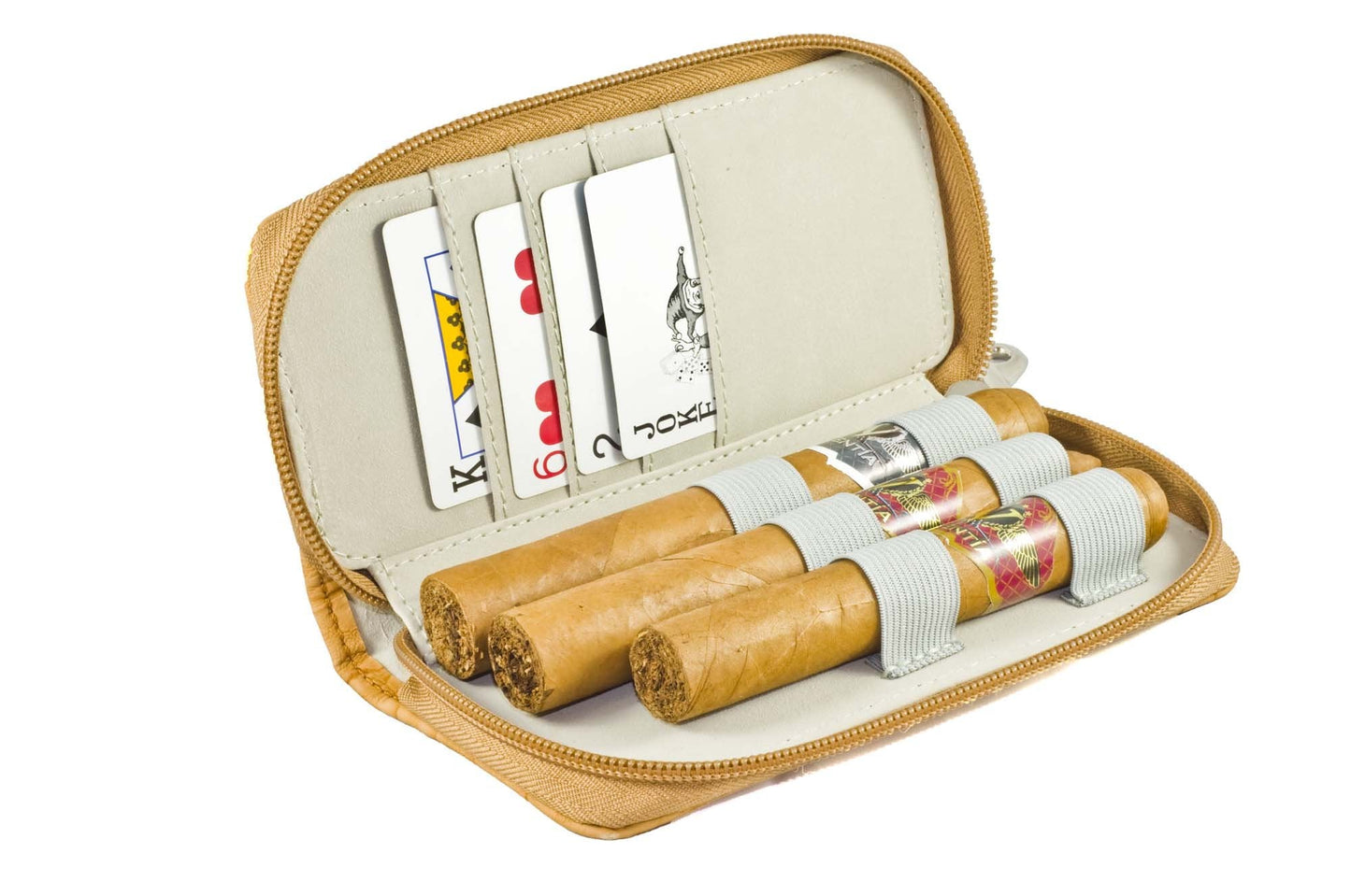 Valentia Cigars Case (holds 4 Cigars), Synthetic Cognac Exotic Croc Leather