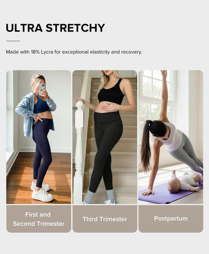 BRXL B R X L Ultra Stretchy Scrunch Butt Lycra Workout Leggings with Pockets for Women, High Waisted Athletic Gym Yoga Pants Black S