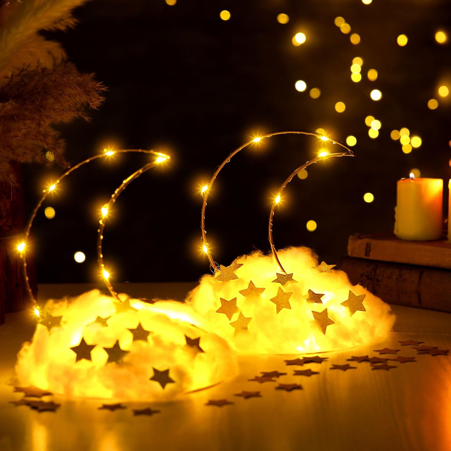 Wonderjune 6 Sets Twinkle Twinkle Little Star Baby Shower Gender Reveal Centerpieces Decorations DIY Moon and Stars Decor Over The Moon Light Star Cloud Centerpieces for Baby Shower Tables DIY Crafts
