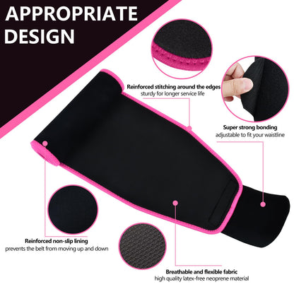 Lisacool Waist Trainer for Women Lower Belly Fat,Waist Sweat Band for Women,Belly Band Tummy Control & Workout Waist Trimmer Black/Pink