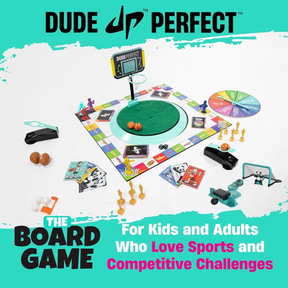 Dude Perfect Board Game with Soccer Add On; Action Packed Sports Challenges for Competitive Kids and Families | Perfect for Family Game Night; 2 to 5 Players; Ages 4 and up