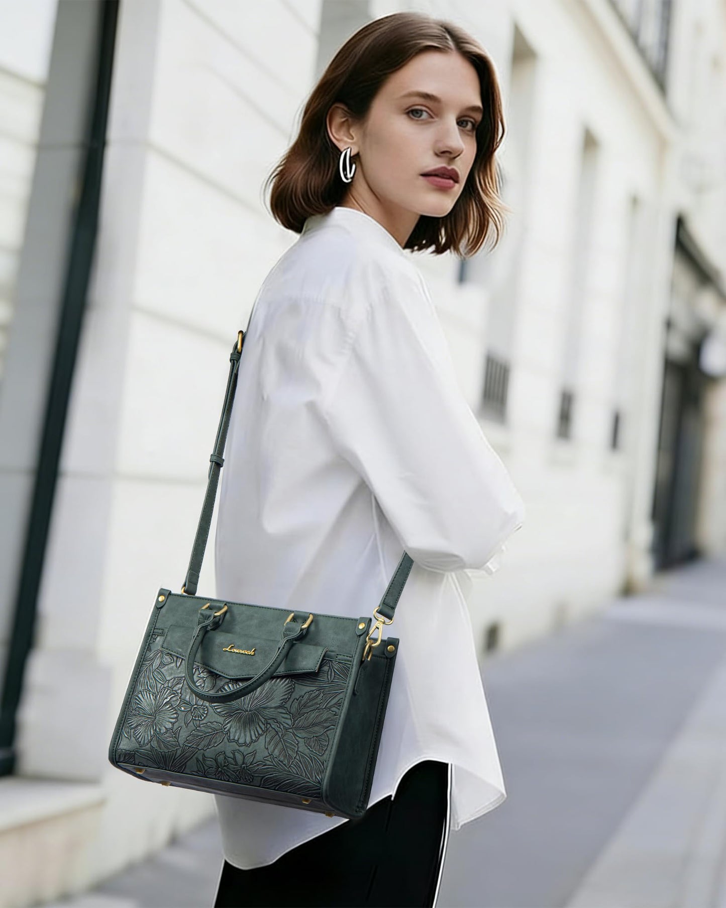 LOVEVOOK Purses and Handbags for Women, Trendy Satchel Tote Purse, PU Leather Crossbody Shoulder Bag Top Handle for Ladies