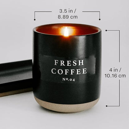 Sweet Water Decor Christmas Tree Soy Candle | Spruce, Pine Needles, Evergreen, Spearmint, Cinnamon and Cypress Scented Candles for Home | 12oz Black Stoneware Jar, 60+ Hour Burn Time, Made in The USA