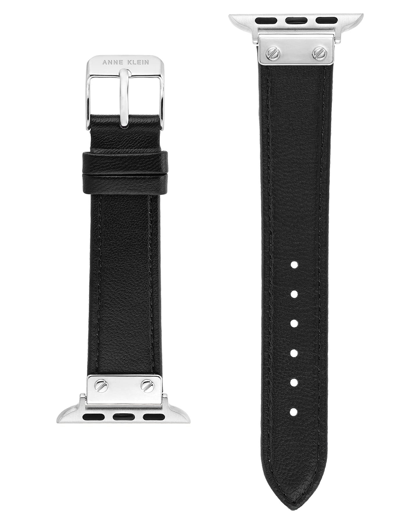 Anne Klein Leather Replacement Band for Apple Watch Secure, Adjustable, Apple Watch Band Replacement, Fits Most Wrists (38/40/41mm, Black)