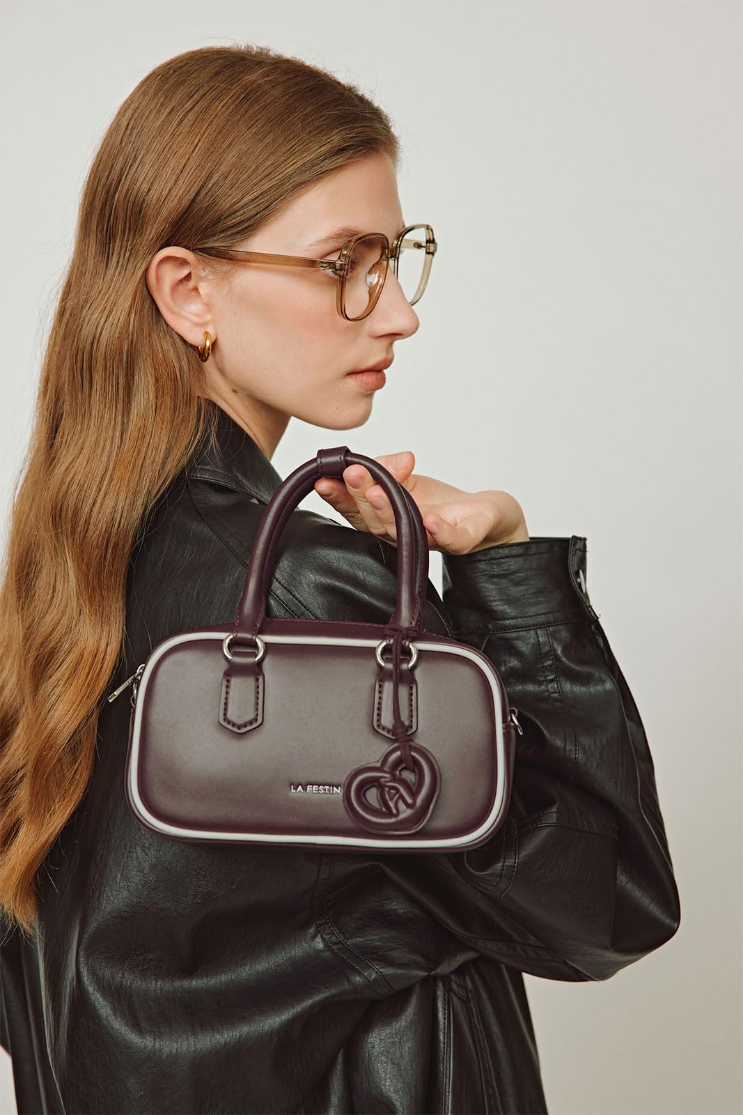 LA FESTIN Handbags for Women Genuine Leather Mini Bag Perfect for Daily Events - Brown