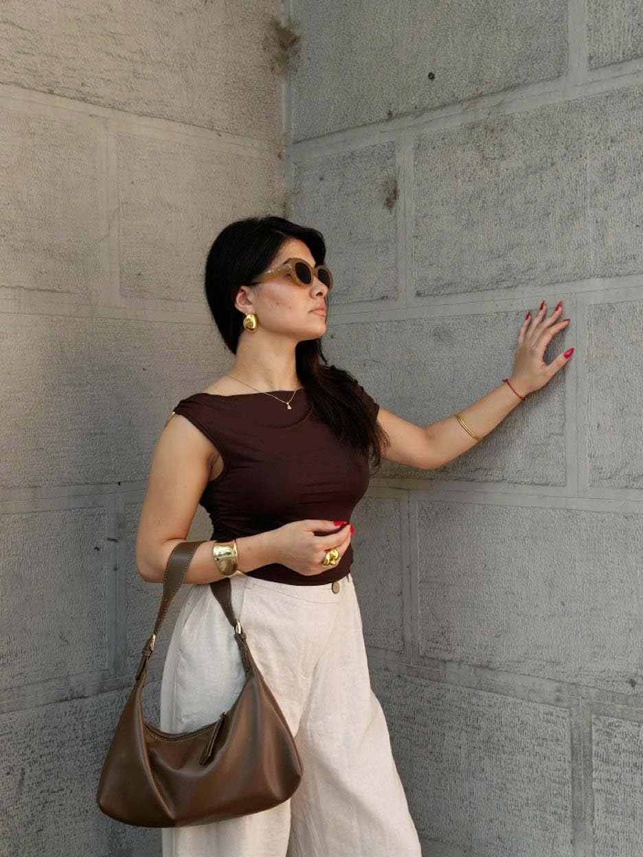 Montana West Shoulder Hobo Bags for Women Trendy Purses Leather Crescent Bags Coffee Gift MWC-073CF
