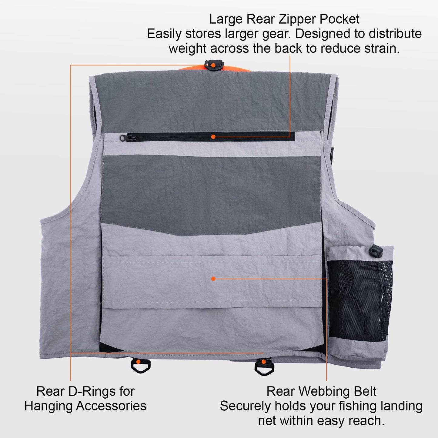 Goture Fishing Vest, Lightweight Breathable Nylon Fly Fishing Vest Pack for Men and Women, 18 Pockets Vests with Dedicated Quick-Access Line Pocket, Waistcoat Jacket for Outdoor Activities