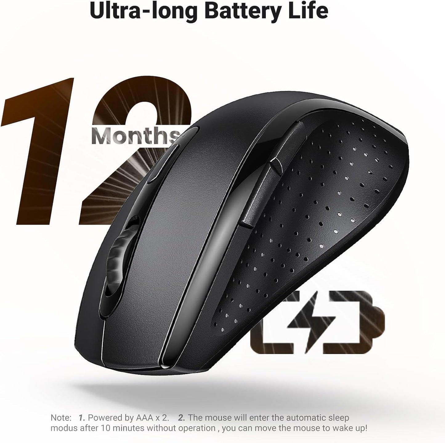 UGREEN 2.4GHz Wireless Mouse Ergonomic 1600 DPI USB Receiver Compatible with Windows Mac Linux Chromebook Laptop PC