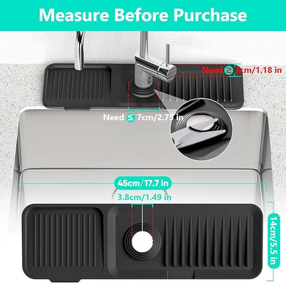 17.7inch Faucet Mat for Kitchen Sink Kitchen Sink Splash Guard Silicone Kitchen