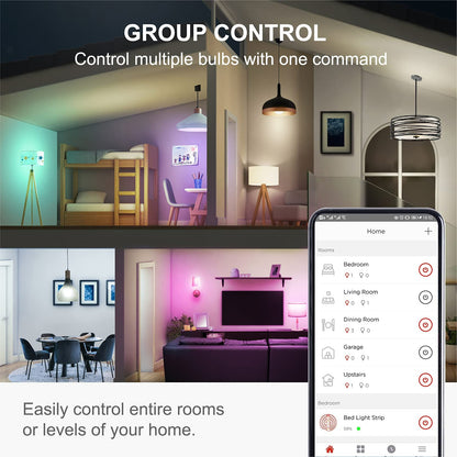 Sengled WiFi Color Changing Light Bulb, Alexa Smart Light Bulbs that Compatible with Alexa & Google Assistant, A19 RGB No Hub Required, 75 W Equivalent 800LM CRI>90, Set of 4