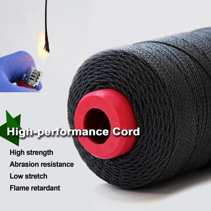 9KM DWLIFE Black Braided Kevlar Cord, 500-1500lb, Heavy Duty Huge Kite String, Model Rocket, Paracord, Fishing Assist Cord, Camping, Hiking, Outdoor Survival Rope