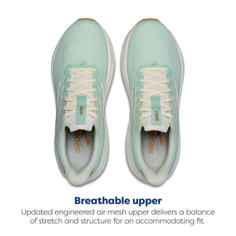 Brooks Women’s Ghost 17 Neutral Running Shoe - Honeydew/Coconut/Taffy - 11.5 Medium