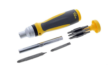 IDEAL 21-in-1 Ratcheting Multi-Bit Screwdriver - Twist-A-Nut Design for Versatile Use