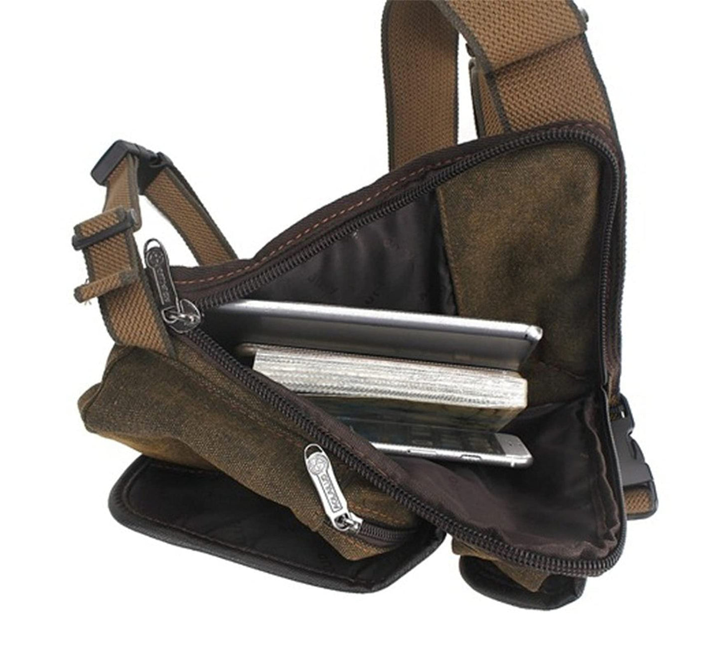 Canvas Drop Leg Bag Outdoor Waist Pack for Men Women Tactical Military Motorcycle Bike Cycling Multi-Pocket Waist Fanny Pouch Travel Hiking Climbing Thigh Bag Pocket
