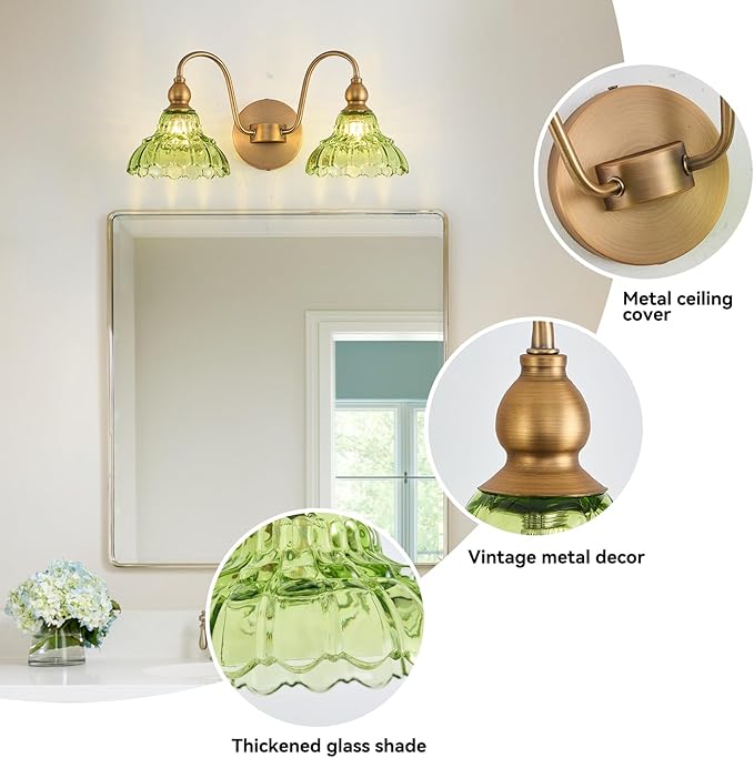 Vintage 2 Light Bathroom Vanity Light Bedroom Green Wall Sconces Vanity Lighting Fixtures Hallway Wall Light Fixtures Bathroom Lighting fixtures Over Mirror