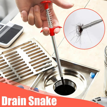 Drain Snake 75 Feet, Plumbing Snake Drain Hair Clog Removal Tool, Sink Unclogger Drain Cleaner Tool for Bathroom Kitchen Tub Shower Drain Clog Remover,Flexible Grabber Claw Pick Up Reacher