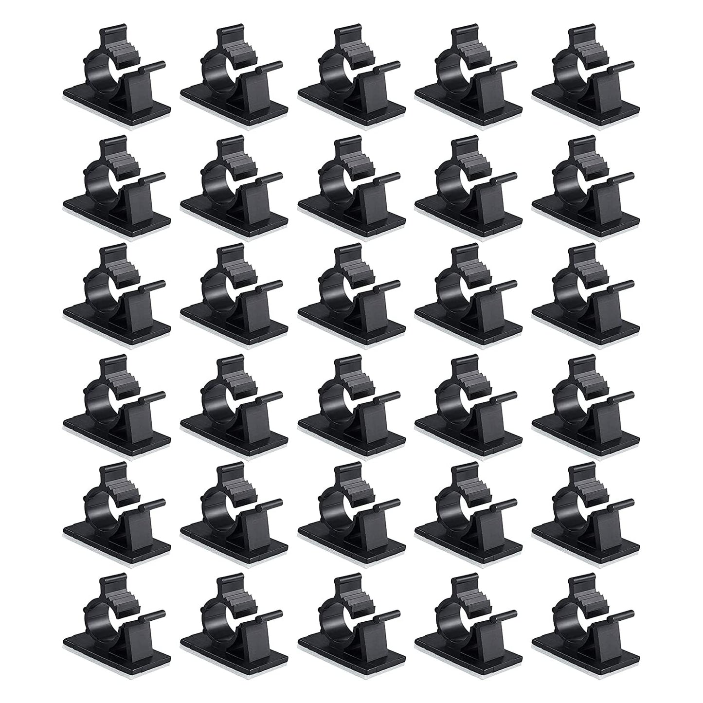 Viaky 30 Pcs Black Clips Self Adhesive Backed Nylon Wire Adjustable Cable Clips Adhesive Cable Management Drop Wire Holder