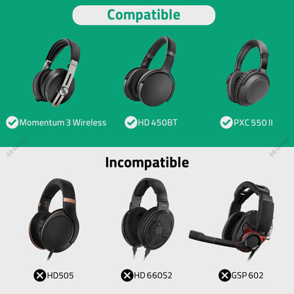 Geekria Shield Headphones Case Compatible with Sennheiser Momentum 3 Wireless, HD 350BT, HD 450BT, PXC 550 II Case, Replacement Hard Shell Travel Carrying Bag with Cable Storage (Dark Grey)