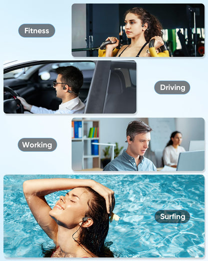 Swimming Headphones, Bone Conduction Headphones, 5.4 Bluetooth wireless open Earphones Sports,IP68 Waterproof Headphone Built-in 32GB MP3 Player,swimming headphone underwater for Running, Cycling