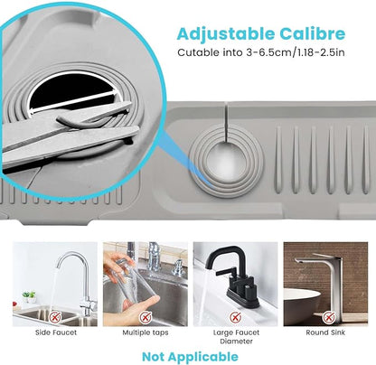 Daily Treasures 45 x 10 cm Splash Sink Guard, Narrow Rim Design Silicone Faucet