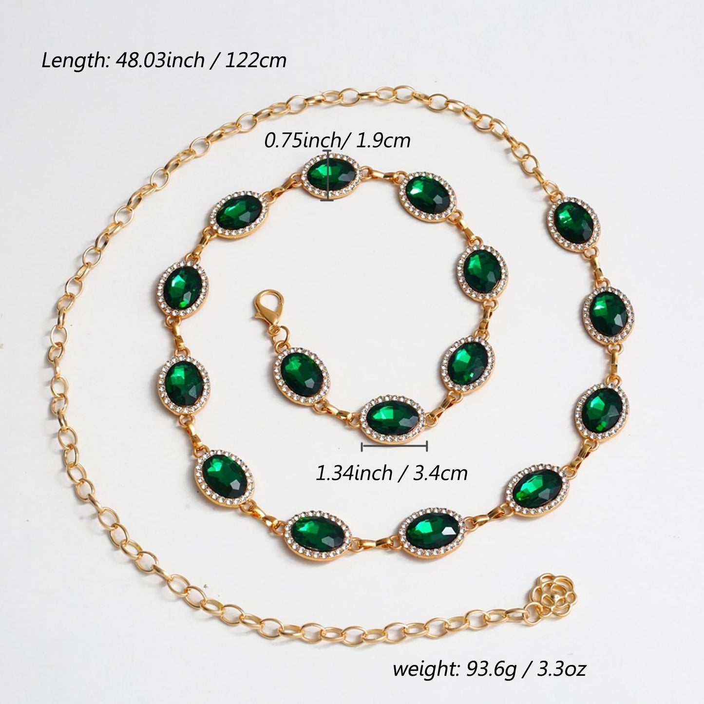 Whssusie Women Diamond Chain Belt Gold Metal Belt Renaissance Accessories Fantasy Belts Women, Black