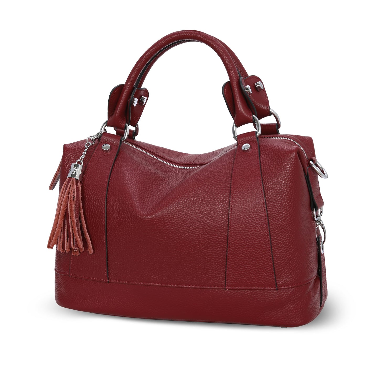 HESHE Soft Genuine Leather Purses for Women Shoulder Handbag Designer Handbags for Woman Hobo Bag Cross Body Purse Women’s Satchel Bag Totes Bags (Wine)