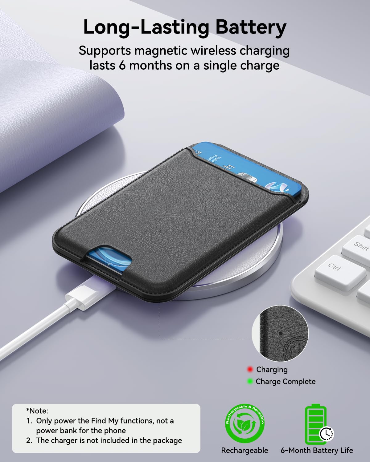 Fanseesy for MagSafe Wallet, Works with Apple Find My,5 Card Holder with Stand, Magnetic Phone Wallet Stand for iPhone 17/16/15/14/13/12 Pro Max Air Plus, RFID Blocking Vegan Leather,Black