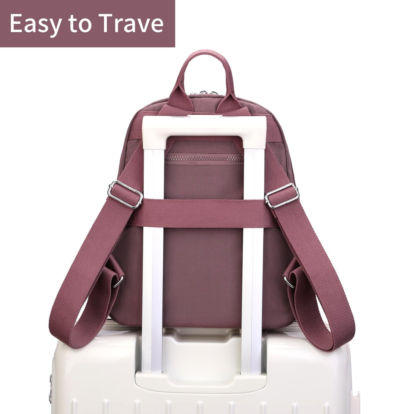 Tanweibago Mini Nylon Women Backpacks,11L Small Ladies backpacks Casual Lightweight Women Shopping Travel Daypack (Carmine)