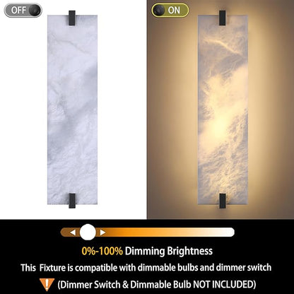 2 Pack 4 Light Square 20.75" Alabaster Marble Bathroom Wall Sconce Modern Concise Style Wall Light Fixture,Dark Gray Finish for Bedroom Hallway Bedside
