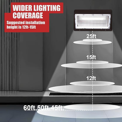 120W LED Wall Pack Lights, Extremely Bright Commercial Outdoor Wallpack, 5000K Daylight IP65 Waterproof Wall Light Exterior Security Lighting for Garage Backyard Parking Lot ﻿