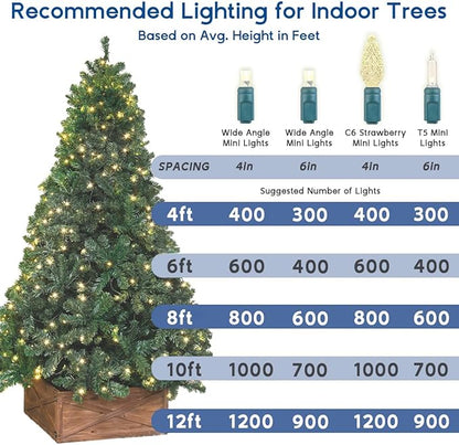 Novelty Lights 50ft 100 LED Blue Christmas Lights Outdoor/Indoor, 6" Spacing, Green Wire String Lights for Festive Xmas Lighting, IP55, UL Listed, Dimmable, Connectable