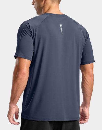 G Gradual Men's Athletic Workout T-Shirts Moisture Wicking Cooling Running Shirts Short Sleeve Performance Tee for Gym Tennis(Dusty Blue,XXL)