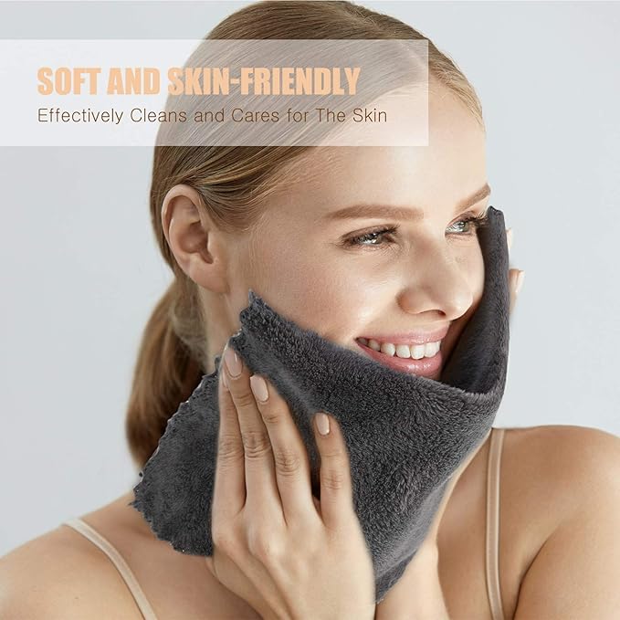 Syhood 12 Pieces Face Wash Cloth 12 x 12 in Makeup Remover Cloths Towel Coral