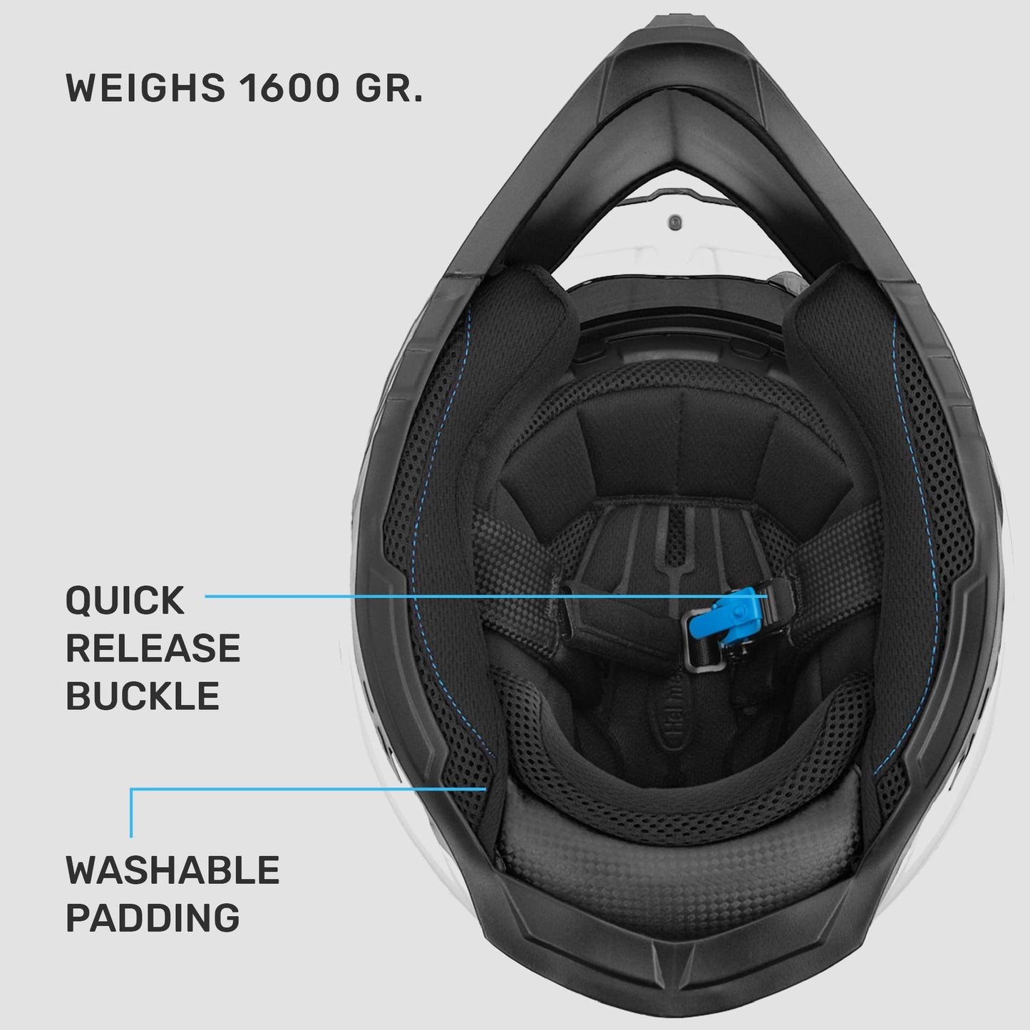 Westt Dual Sport Motorcycle Helmet Off-Road Helmets for Adults, Dual Visor Motorcycle Helmet - Full Face ATV UTV Helmet Dirt Bike Motocross Helmets DOT Approved