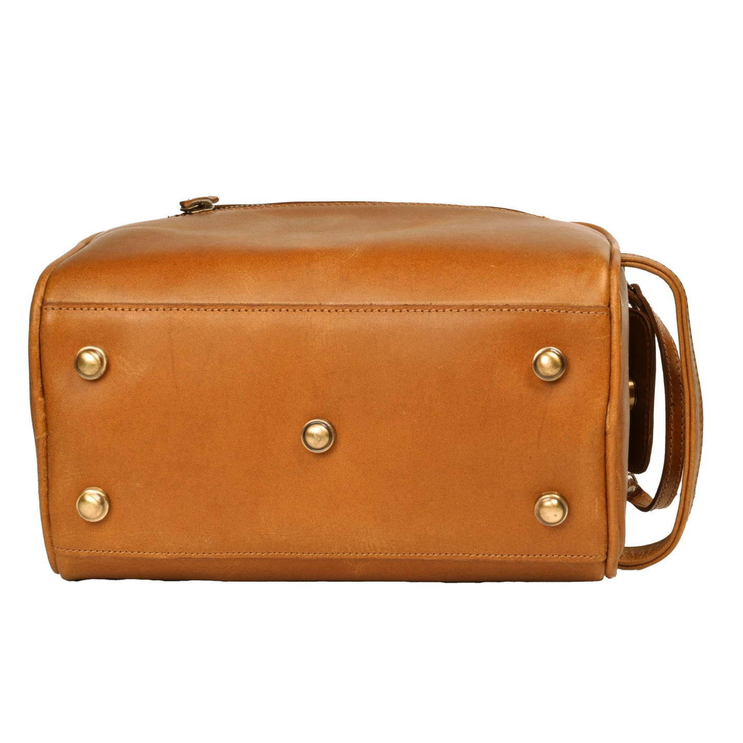 DHAMPOOH Premium Leather King Size Toiletry Travel Pouch – Handcrafted Dopp Kit Bag with Waterproof Lining, Spacious Design for Travel Essentials, Elegant Tan Finish