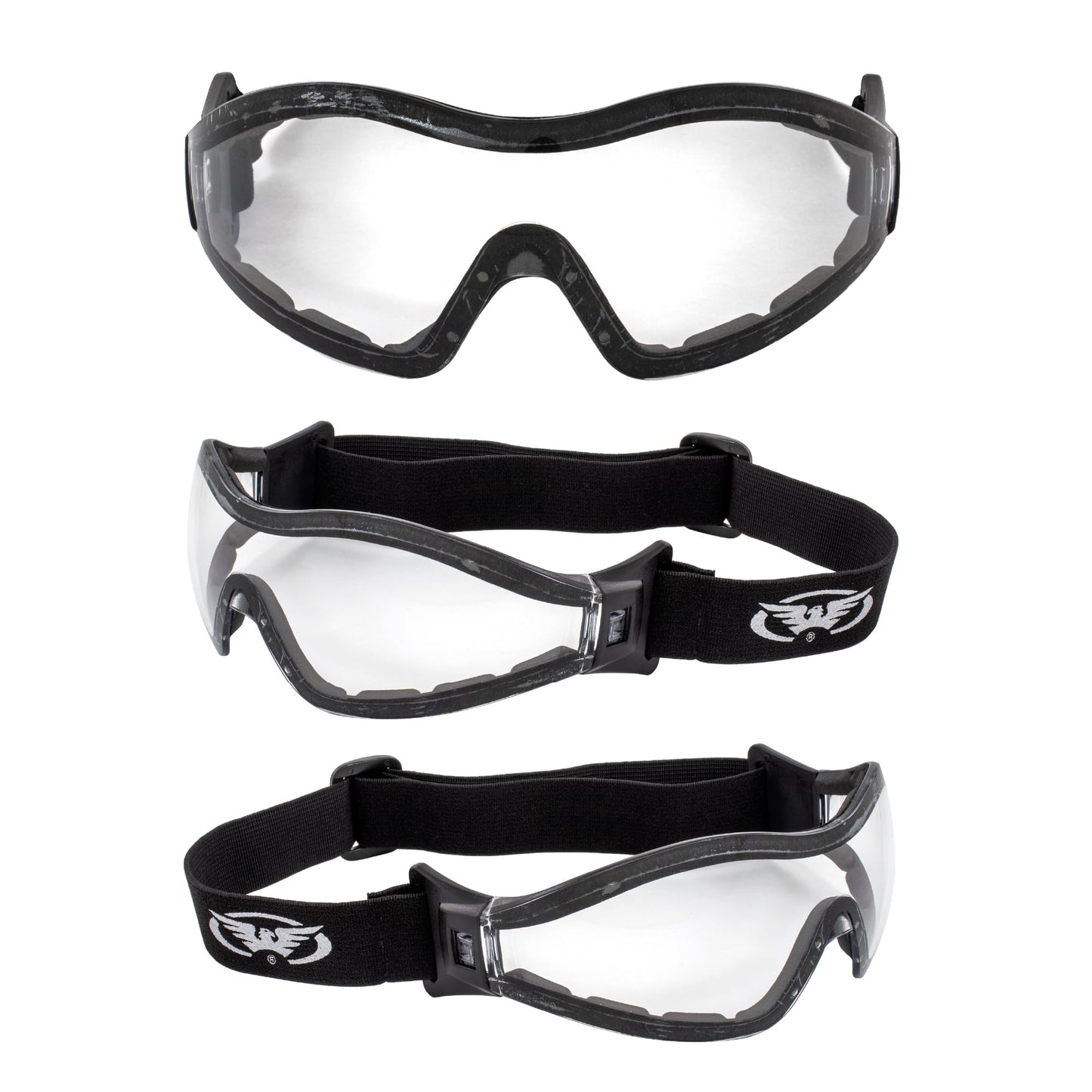 GV Z33 Motorcycle Skydiving Airsoft Goggle Low Profile Anti Fog Clear Lens Plus Storage Bag Global Vision