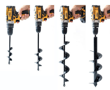 VASGOR Set of 4 (1.6x9, 2.4x12, 3.2x16, 4x16) Auger Drill Bit for Planting - Easy Planter Garden Auger - Bulb & Bedding Plant Augers - Posthole Digger for 3/8” Hex Drive Drill