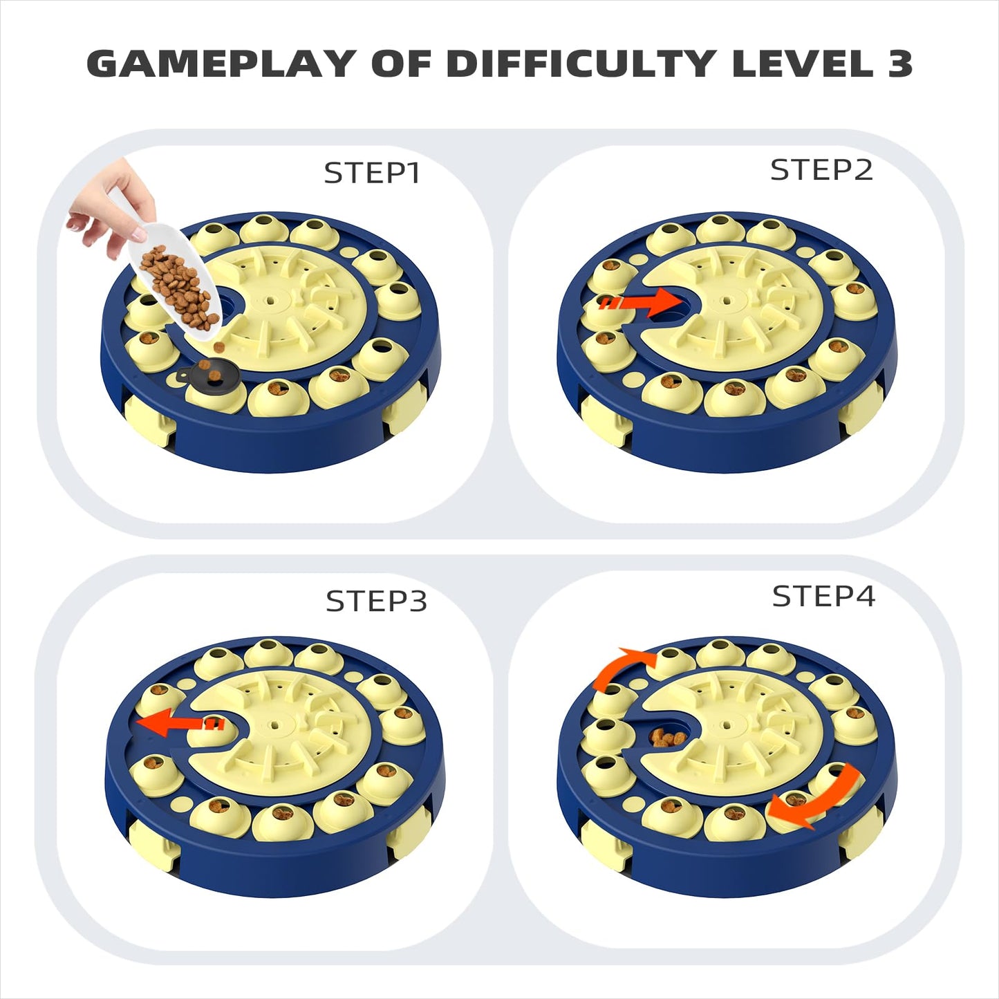 KADTC Level 3 in 1 Advanced Dog Puzzle Toy for Small/Medium/Large Smart Dogs Puppy Cognitive Enrichment Treat Toys Mental Stimulation Brain Stimulating Interactive Food Puzzles Boredom Mind Game