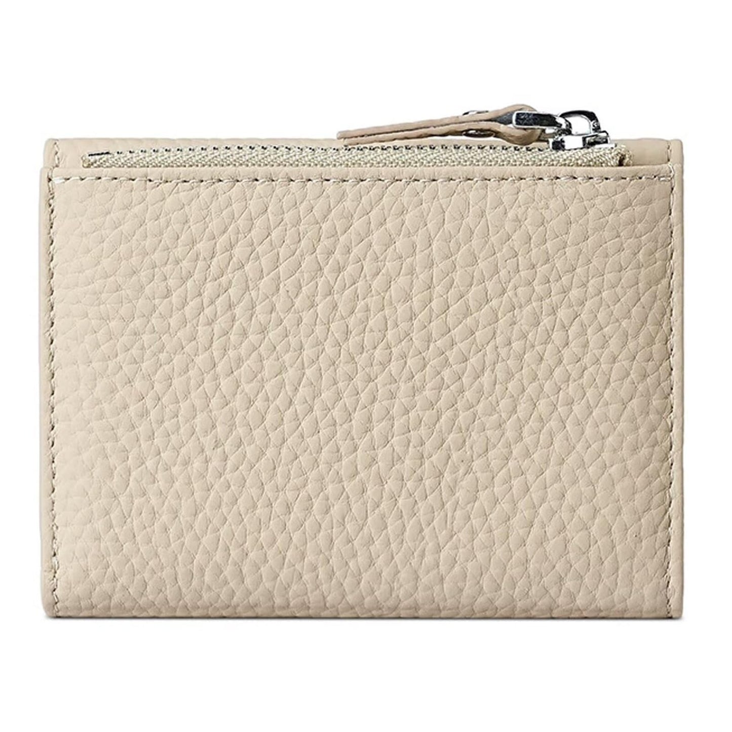 Mudono Women’s Wallet Small Genuine Leather Credit Card Holder RFID Blocking Tri-Fold Wallet With ID Window and Zipper Pocket