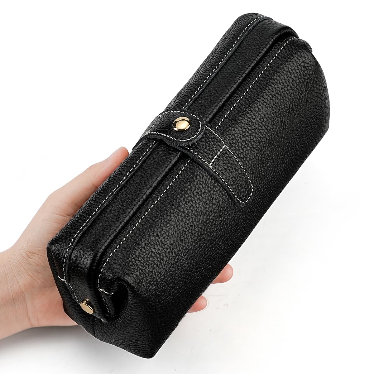 shuainiu Travel leather makeup bag, waterproof mini makeup box, small travel storage bag