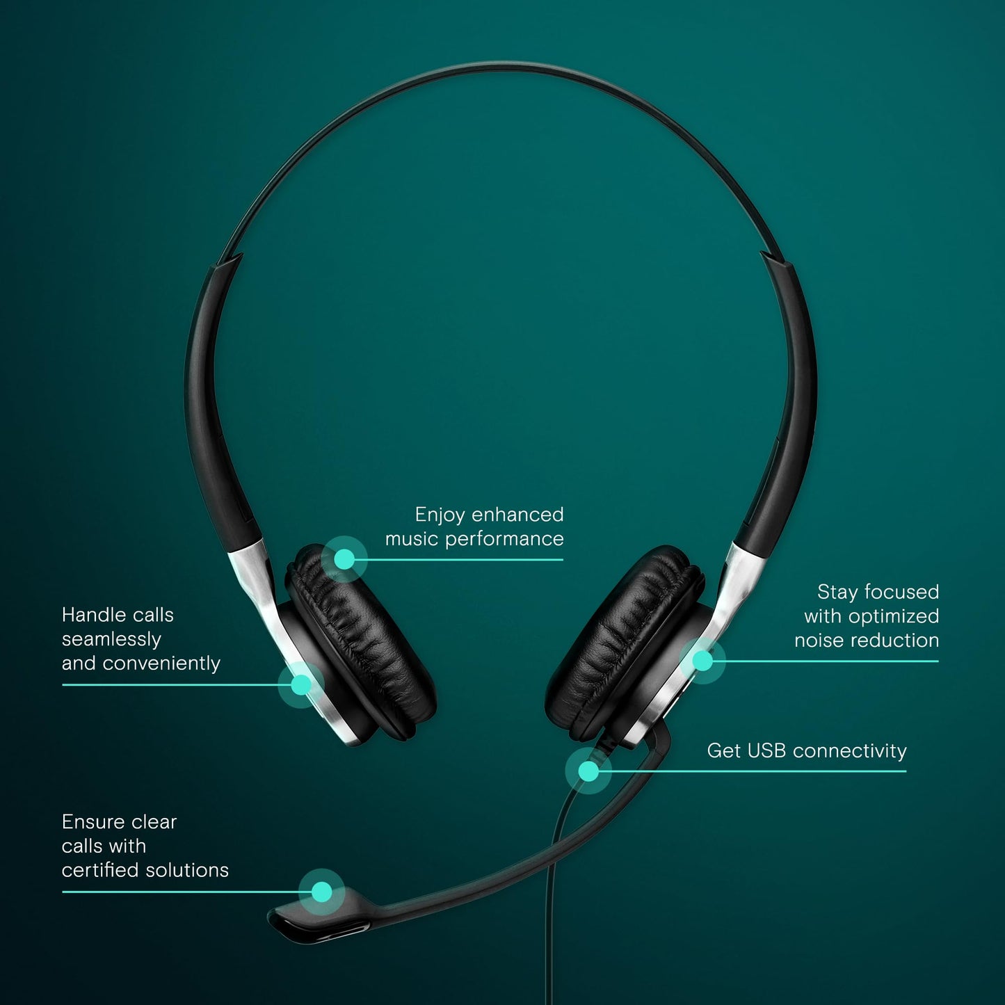 Sennheiser Consumer Audio SC 660 USB ML (504553) - Double-Sided Business Headset | For Skype for Business | with HD Sound, Ultra Noise-Cancelling Microphone, & USB Connector (Black)