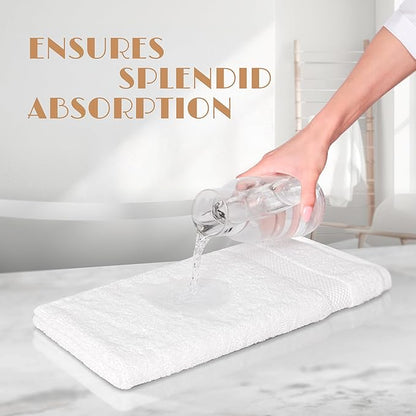 White Hand Towels Set for Bathroom, 6 Pack