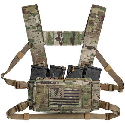 ACETAC Multi-Mission Laser-Cut Shoulder Strap Waist Strap H-Harness for Chest Rig Compatible w/Spiritus Systems Micro MK4/MK5 Haley Strategic D3CR Placard (Splatter)