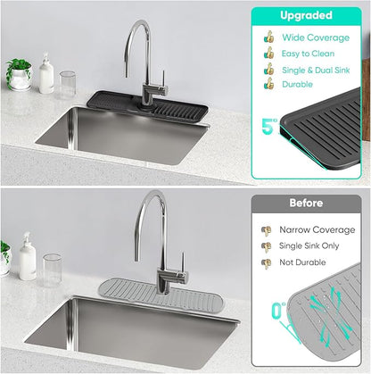 17.7inch Faucet Mat for Kitchen Sink Kitchen Sink Splash Guard Silicone Kitchen