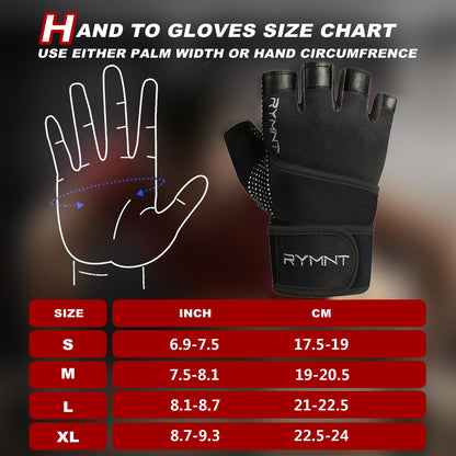 Workout Gloves with Wrist Wrap Support, Weight Lifting Gloves with Full Palm Protection & Extra Grip for Men Women Gym Exercise, Fitness, Weightlifting, Pull ups