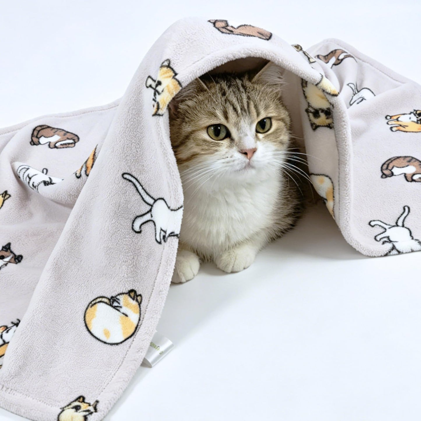 VigorSpring Cat Throw Blanket for Cat Lovers, Cute Kitten Print, Ultra Soft Flannel Fleece Plush Blanket for Couch Sofa Bed,Cats Gifts for Kids Toddler Girls Boys,Grey - 30x40 Inch