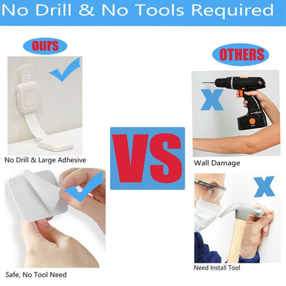YEYA Upgraded No Drill Furniture Anchors for Baby Proofing, Anti-Tip Adjustable Straps, 4 Pack