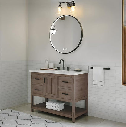 PERMO Double Sconce Vintage Industrial 2-Lights Sconce Antique Wall Sconces with Funnel Flared Glass Clear Glass Shade Vanity Light for Bathroom (Matte Black)