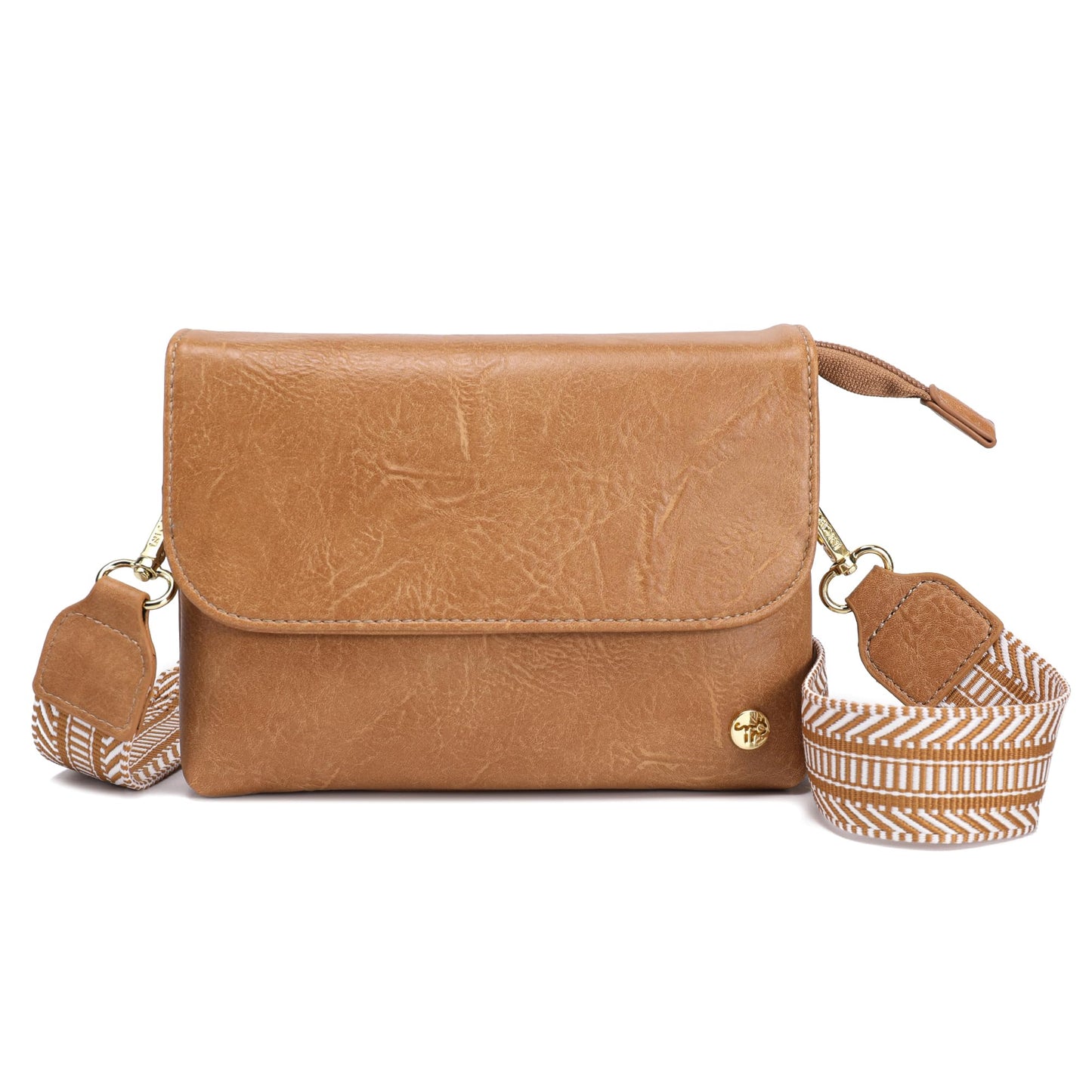 MINICAT RFID Blocking Small Crossbody Bags for Women Vegan Leather Mini Travel Purses Cell Phone Purse Cross Body Bag (Earthy Brown Nylon Strap)