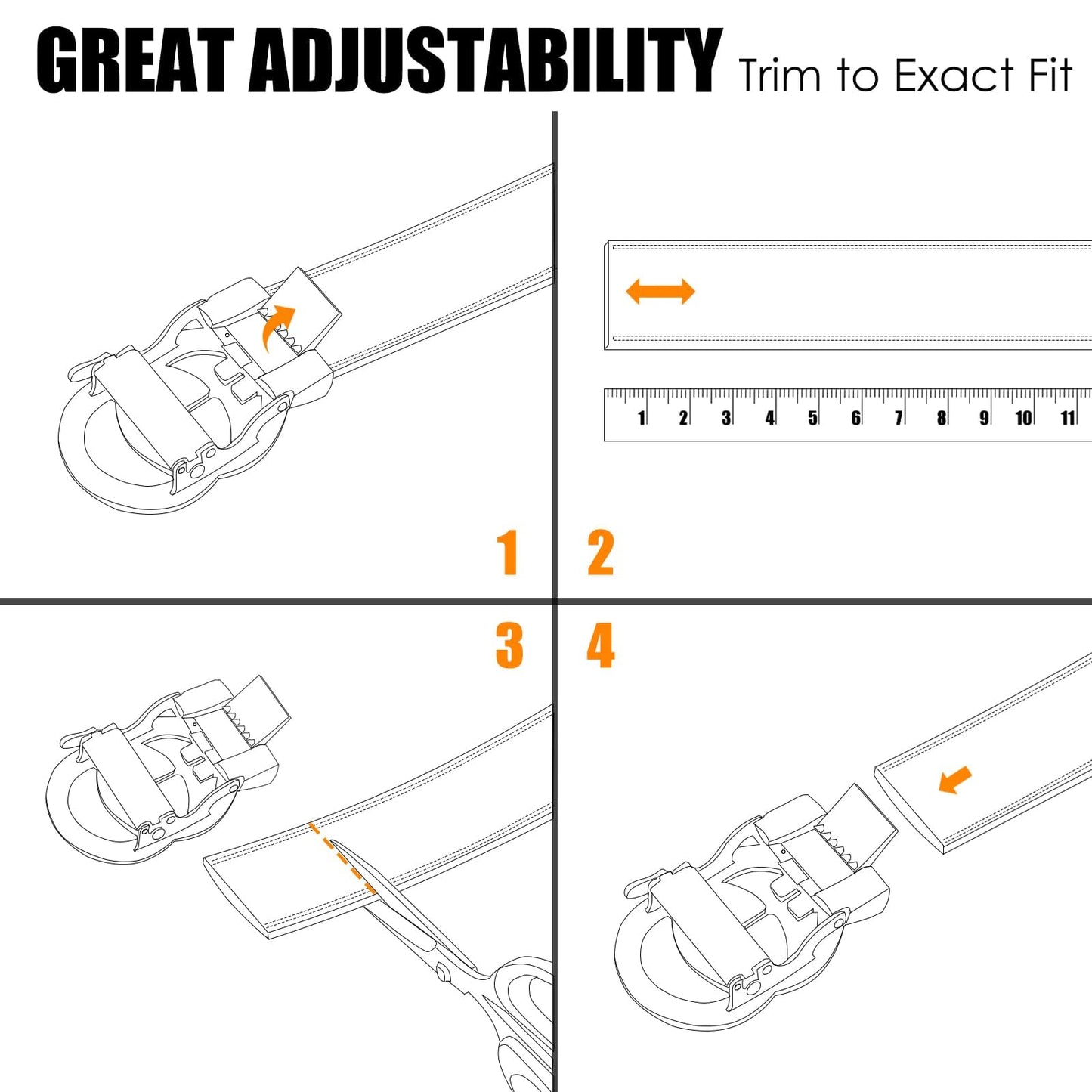 JEKIXHUA Mens Genuine Leather Belt for Men - Adjustable Strap with Gold Buckle, Ratchet Belt for Business & Casual (Gold-1, 24" to 44" Waist Adjustable)
